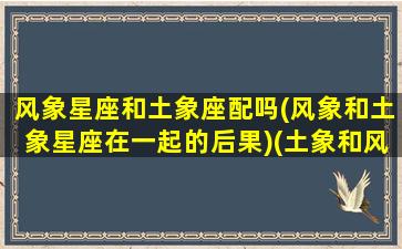 风象星座和土象座配吗(风象和土象星座在一起的后果)(土象和风象星座合适吗)