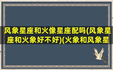 风象星座和火像星座配吗(风象星座和火象好不好)(火象和风象星座合适吗)