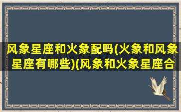 风象星座和火象配吗(火象和风象星座有哪些)(风象和火象星座合不合)