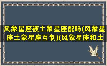 风象星座被土象星座配吗(风象星座土象星座互制)(风象星座和土象星座恋爱)