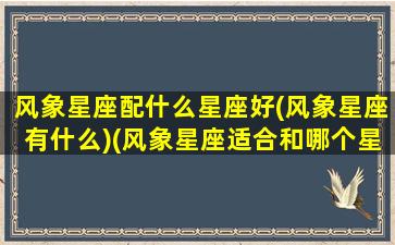 风象星座配什么星座好(风象星座有什么)(风象星座适合和哪个星座在一起)