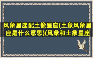 风象星座配土像星座(土象风象星座是什么意思)(风象和土象星座有哪些)