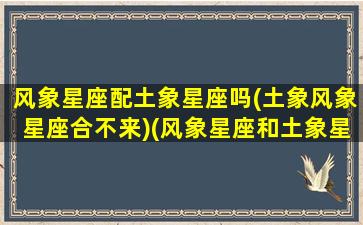 风象星座配土象星座吗(土象风象星座合不来)(风象星座和土象星座合不来)