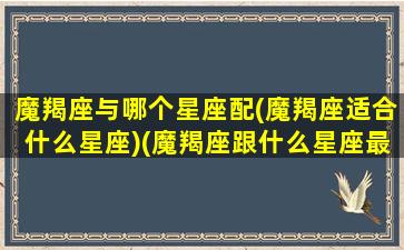 魔羯座与哪个星座配(魔羯座适合什么星座)(魔羯座跟什么星座最合得来)