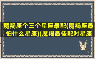 魔羯座个三个星座最配(魔羯座最怕什么星座)(魔羯最佳配对星座)