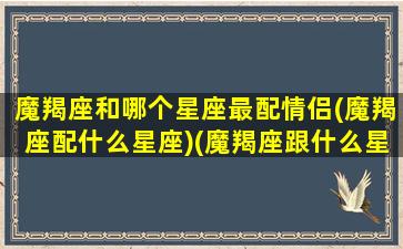 魔羯座和哪个星座最配情侣(魔羯座配什么星座)(魔羯座跟什么星座最合得来)