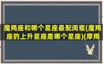 魔羯座和哪个星座最配闺蜜(魔羯座的上升星座是哪个星座)(摩羯座和什么星座闺蜜)