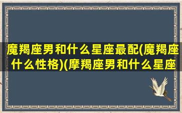 魔羯座男和什么星座最配(魔羯座什么性格)(摩羯座男和什么星座最搭)