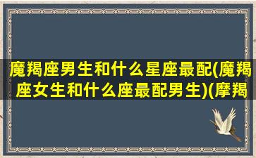 魔羯座男生和什么星座最配(魔羯座女生和什么座最配男生)(摩羯座的男生和什么星座的女生般配)