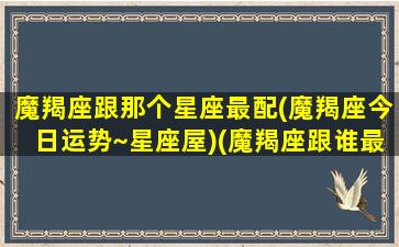 魔羯座跟那个星座最配(魔羯座今日运势~星座屋)(魔羯座跟谁最配)