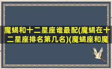 魔蝎和十二星座谁最配(魔蝎在十二星座排名第几名)(魔蝎座和魔蝎座的星座般配吗)