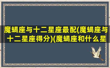 魔蝎座与十二星座最配(魔蝎座与十二星座得分)(魔蝎座和什么星座最配做夫妻)