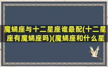 魔蝎座与十二星座谁最配(十二星座有魔蝎座吗)(魔蝎座和什么星座最配做夫妻)