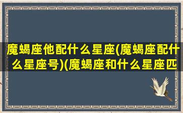 魔蝎座他配什么星座(魔蝎座配什么星座号)(魔蝎座和什么星座匹配)