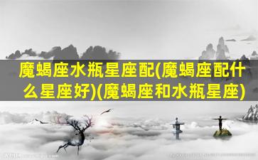 魔蝎座水瓶星座配(魔蝎座配什么星座好)(魔蝎座和水瓶星座)