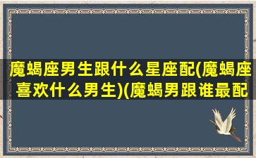 魔蝎座男生跟什么星座配(魔蝎座喜欢什么男生)(魔蝎男跟谁最配)