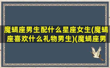 魔蝎座男生配什么星座女生(魔蝎座喜欢什么礼物男生)(魔蝎座男生和什么星座配)