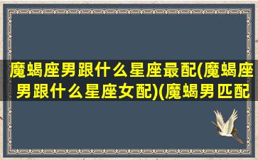 魔蝎座男跟什么星座最配(魔蝎座男跟什么星座女配)(魔蝎男匹配的星座配对)