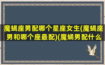 魔蝎座男配哪个星座女生(魔蝎座男和哪个座最配)(魔蝎男配什么星座女生)