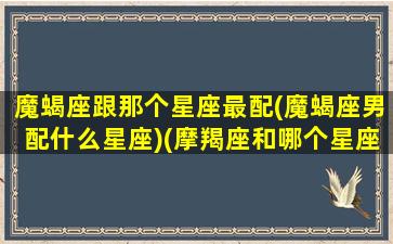 魔蝎座跟那个星座最配(魔蝎座男配什么星座)(摩羯座和哪个星座合得来)