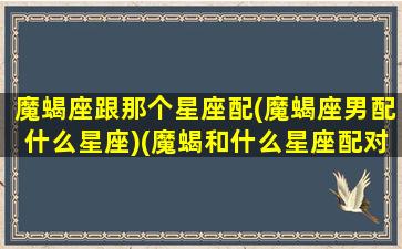 魔蝎座跟那个星座配(魔蝎座男配什么星座)(魔蝎和什么星座配对)