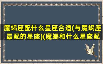 魔蝎座配什么星座合适(与魔蝎座最配的星座)(魔蝎和什么星座配对)