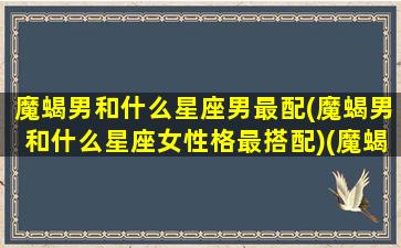 魔蝎男和什么星座男最配(魔蝎男和什么星座女性格最搭配)(魔蝎男匹配的星座配对)