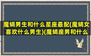 魔蝎男生和什么星座最配(魔蝎女喜欢什么男生)(魔蝎座男和什么星座最配)