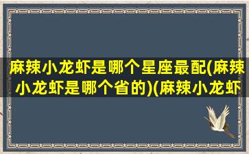 麻辣小龙虾是哪个星座最配(麻辣小龙虾是哪个省的)(麻辣小龙虾是什么)