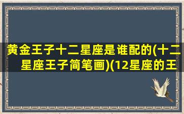 黄金王子十二星座是谁配的(十二星座王子简笔画)(12星座的王子怎么画)