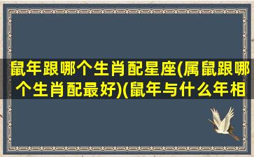 鼠年跟哪个生肖配星座(属鼠跟哪个生肖配最好)(鼠年与什么年相配最好)