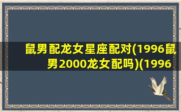 鼠男配龙女星座配对(1996鼠男2000龙女配吗)(1996鼠男和2000龙女相配吗)