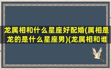 龙属相和什么星座好配婚(属相是龙的是什么星座男)(龙属相和谁配)