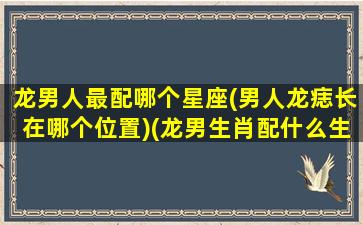 龙男人最配哪个星座(男人龙痣长在哪个位置)(龙男生肖配什么生肖好)