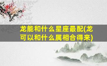 龙能和什么星座最配(龙可以和什么属相合得来)